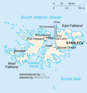 A British Map of the Falkland Islands (Wikimedia Commons)
