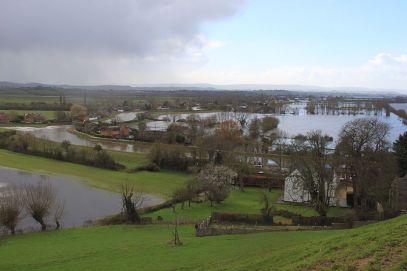Figure 2. Flooding on the Somerset Levels, February 2014 (WikiMedia Commons, 2014) 